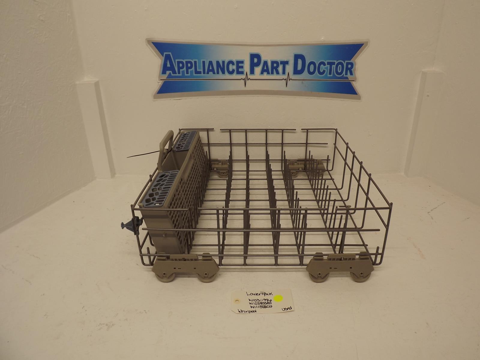 Whirlpool Dishwasher W10311986 W10380384 W11158802 Lower Rack Used Whirlpool Dishwasher W10311986 W10380384 W11158802 Lower Rack Used